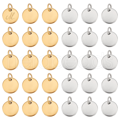   60Pcs 2 Colors 304 Stainless Steel Charms STAS-PH0005-88-1