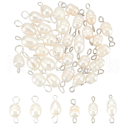   30Pcs 2 Styles Natural Cultured Freshwater Pearl Bead Links Connectors FIND-PH0021-35-1
