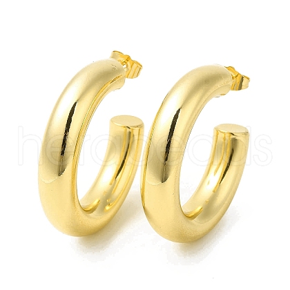 Brass Circle Stud Earrings EJEW-H092-03G-1