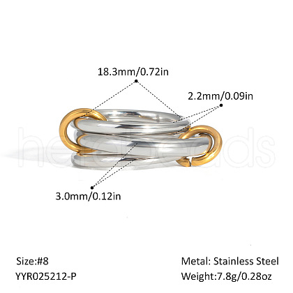 Stainless Steel Interlocking Stackable Rings for Women UZ3433-4-1