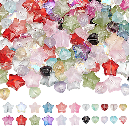 ARRICRAFT 200Pcs 2 Styles Transparent Glass Beads GLAA-AR0001-72-1