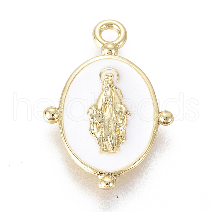 Golden Plated Brass Enamel Pendants KK-F807-01C-G-1