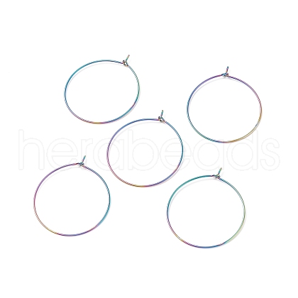 Ion Plating(IP) 316 Surgical Stainless Steel Hoop Earrings Findings STAS-F149-32M-A-1
