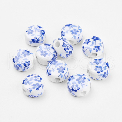 Handmade Printed Porcelain Beads PORC-Q177-12mm-3-1