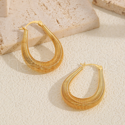 Simple line spring U-shaped Stainless Steel Hoop Earrings YE9304-1