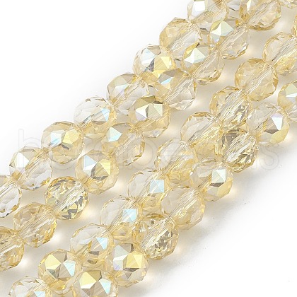 Transparent Electroplate Glass Beads Strands EGLA-F154-FR01-1