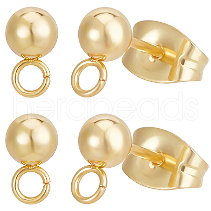 Beebeecraft 100Pcs 304 Stainless Steel Ball Post Stud Earring Findings STAS-BBC0004-73-1