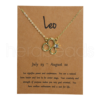 Alloy Crystal Rhinestone Constellation Pendant Necklaces for Women WG4ACA0-05-1