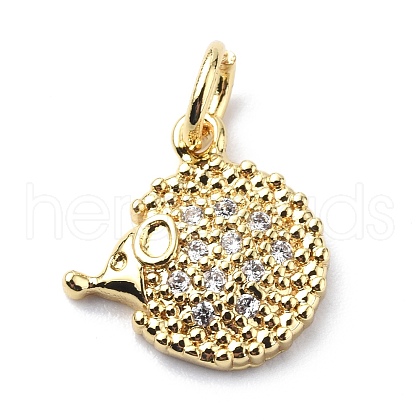 Brass Micro Pave Cubic Zirconia Charms ZIRC-F131-10G-1