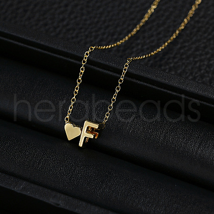 Alloy Letter Heart Pendant Necklaces for Women WGBB55E-02-1