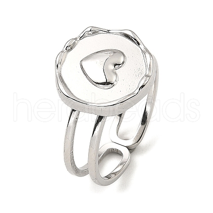 304 Stainless Steel Open Cuff Rings RJEW-Z018-27P-1