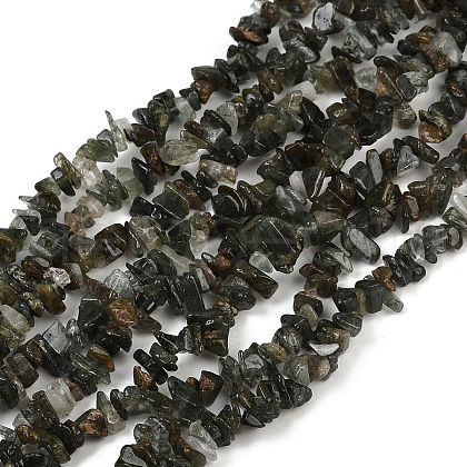 Natural Green Rutilated Quartz Beads Strands G-Q060-C03-1