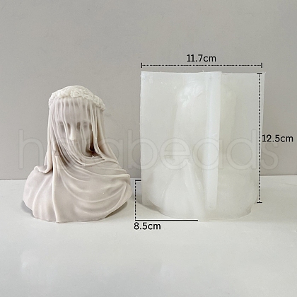 Greek Goddess Food Grade Silicone Bust Portrait Candle Molds PW-WG93932-01-1