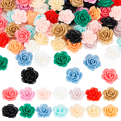 HOBBIESAY 112Pcs 14 Colors Opaque Resin Cabochons CRES-HY0001-04-1