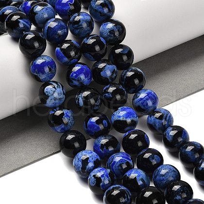 Dyed Natural Fire Crackle Agate Beads Strands G-G175-A04-01-1