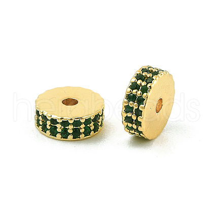 Rack Plating Brass Micro Pave Cubic Zirconia Beads KK-F879-14G-10-1