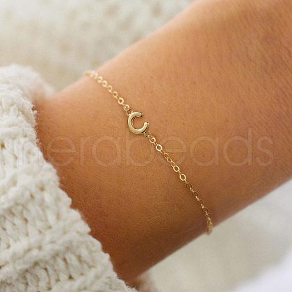 Simple Style Alloy Letter Link Bracelets WG5F19A-02-1