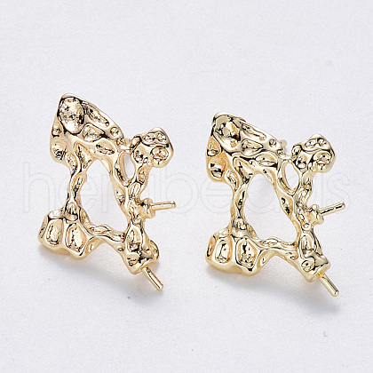 Brass Stud Earring Findings KK-T049-06G-NF-1