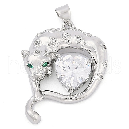 Brass Micro Pave Cubic Zirconia Pendants KK-M307-07P-1