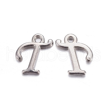 Platinum Plated Alloy Letter Pendants PALLOY-P097-02-T-1