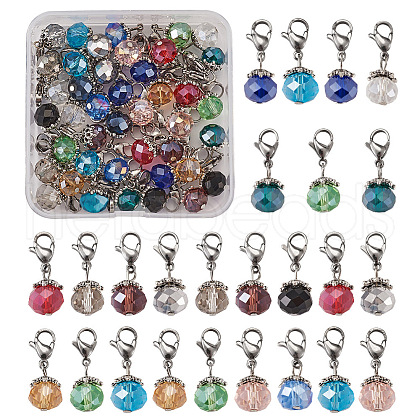 Electroplate Faceted Glass Pendants HJEW-TA0001-05-1