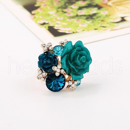 Resin Rose Finger Rings HP1514-4-1