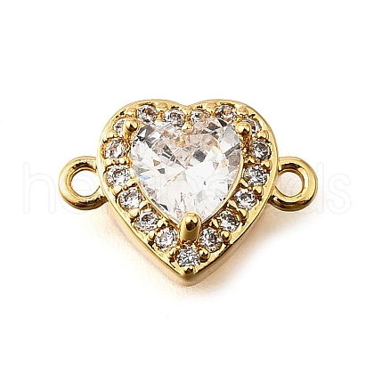 Brass Clear Cubic Zirconia Connector Charms KK-U065-08G-1