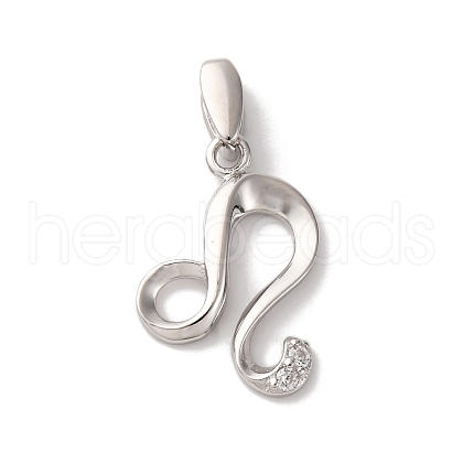 925 Sterling Silver Micro Pave Clear Cubic Zirconia Pendants STER-H117-01P-05-1