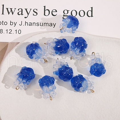 Transparent Resin Pendants CRES-D306-10G-B-1