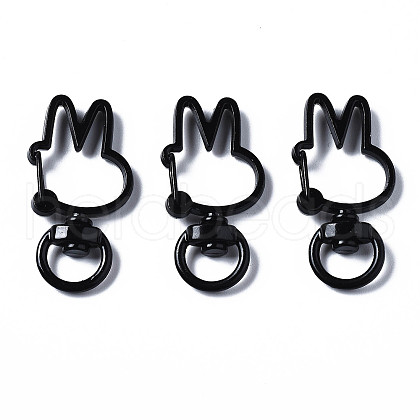 Spray Painted Eco-Friendly Alloy Swivel Snap Hooks Clasps PALLOY-T080-12A-NR-1