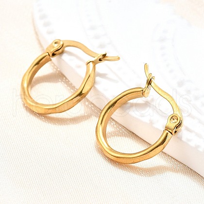 Ion Plating(IP) 304 Stainless Steel Hoop Earrings EJEW-D195-G-1