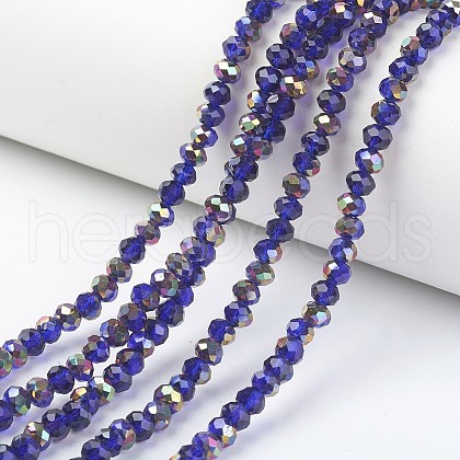 Electroplate Transparent Glass Beads Strands EGLA-A034-T4mm-R12-1