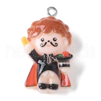 Circus Opaque Resin Pendants RESI-S019-01C-1