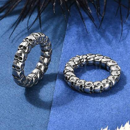 Skull Ring 316 Surgical Stainless Steel Hoop Nose Rings EJEW-G416-19B-AS-1