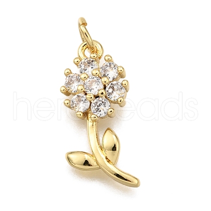 Rack Plating Brass Micro Pave Cubic Zirconia Pendants KK-K401-50B-G-1