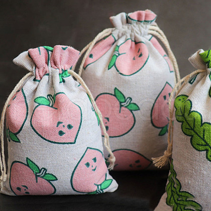 Rectangle Cotton & Linen Drawstring Pouches ABAG-TAC0010-01-1