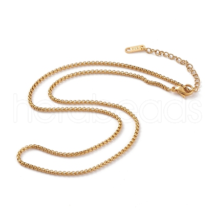 Vacuum Plating 304 Stainless Steel Box Chain Necklaces NJEW-JN03232-1