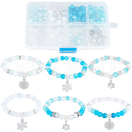 SUNNYCLUE DIY Snowflake Bracelet Making Kit BJEW-SC0001-08-1