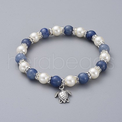 Stretch Charm Bracelets BJEW-JB04686-03-1