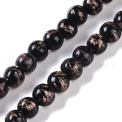 Handmade Gold Sand Lampwork Beads LAMP-Z009-01M-1
