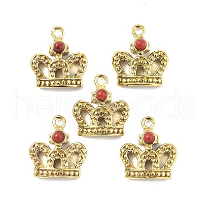 Natural Jade Dyed Crown Charms STAS-C064-VC910-1