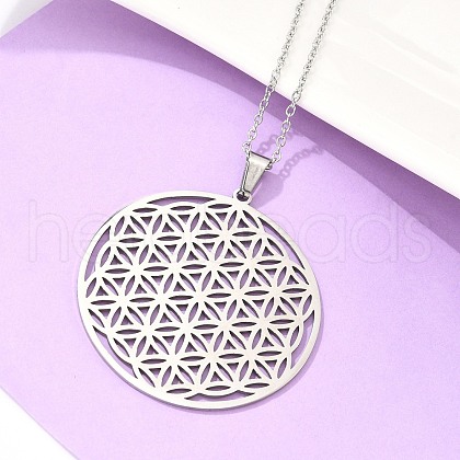 Non-Tarnish 201 Stainless Steel Pendant Necklaces NJEW-S105-JN624-45-1-1