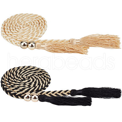 CRASPIRE 6Pcs 2 Colors Nylon Cotton Braided Chain Belt AJEW-CP0008-17-1