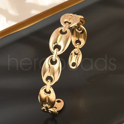304 Stainless Steel Cuff Bangles for Women BJEW-B120-04G-01-1