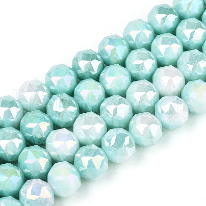 Electroplate Glass Beads Strands GLAA-N010-10mm-10-1