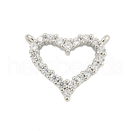 Rack Plating Brass Micro Pave Clear Cubic Zirconia Charms KK-U021-03P-1