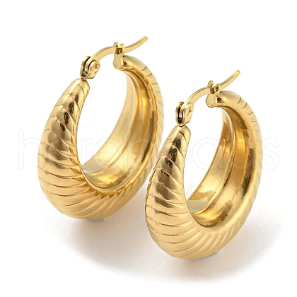 Ion Plating(IP) 304 Stainless Steel Croissant Hoop Earrings for Women EJEW-E288-01G-1