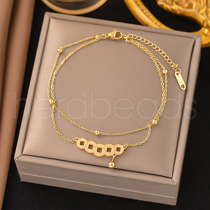 Stainless Steel Alloy Charm Anklets WG33B59-09-1
