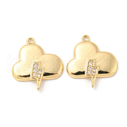 Brass Micro Pave Cubic Zirconia Pendants KK-P250-12G-1
