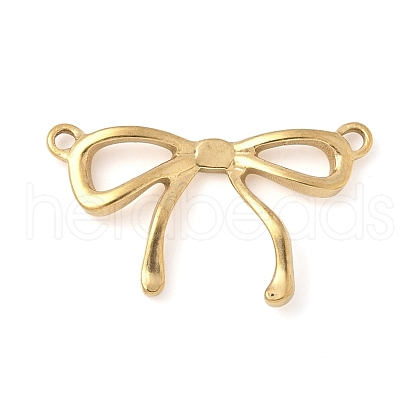 304 Stainless Steel Bowknot Connector Charms STAS-R162-04G-1